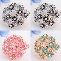 Dual Use Brooch Scarf Buckle, Zinc Alloy, Flower, plated, enamel & with rhinestone, mixed colors, nickel, lead & cadmium free 