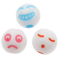 Acrylic Facial Expression Beads, mixed pattern & mixed & solid color Approx 1mm, Approx 