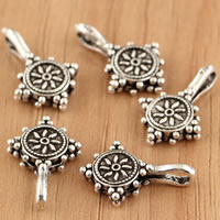 Buddha Bead Counter Clips, Thailand Sterling Silver, Flower Approx 2mm 