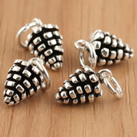 Thailand Sterling Silver Pendants, Pinecone Approx 3.5mm 
