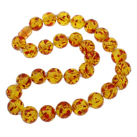 Resin Sweater Necklace, with Nylon Cord, Round, imitation amber, yellow, 14mm Approx 23.5 Inch 
