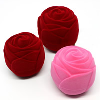 velours de coton boîte d'anneau, avec carton, Rose, couleurs mélangées Vendu par sac