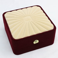 Бархат коробочка для браслетов, с картон & цинковый сплав, Прямоугольная форма, двухцветный 20ПК/сумка, продается сумка