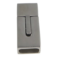 Stainless Steel Leather Cord Clasp, Rectangle, original color Approx 