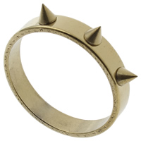 Кольцо из нержавеющей стали, нержавеющая сталь, Острая форма, плакирован золотом - размер:7.5-11.5, 36ПК/Box, продается Box