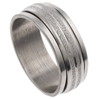 Stainless Steel Finger Ring, Donut, stardust, original color - US Ring .5-11.5 