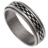 Нержавеющая сталь Человек палец кольцо, нержавеющая сталь, Кольцевая форма, Другое покрытие, двухцветный, оригинальный цвет - размер:7.5-11.5, 36ПК/Box, продается Box