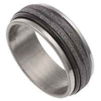 Нержавеющая сталь Человек палец кольцо, нержавеющая сталь, Кольцевая форма, Другое покрытие, звездная пыль & двухцветный - размер:7.5-11.5, 36ПК/Box, продается Box