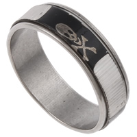 Нержавеющая сталь Человек палец кольцо, нержавеющая сталь, Кольцевая форма, смешанная картина & чернеют, оригинальный цвет - размер:7.5-11.5, 36ПК/Box, продается Box
