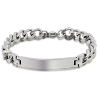 Titanium Steel Bracelet, twist oval chain, original color, 7.6mm Approx 8 Inch 