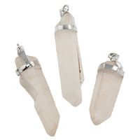 Natural Quartz Pendants, with Zinc Alloy, pendulum, clear, nickel, lead & cadmium free, 23-85mm Approx 