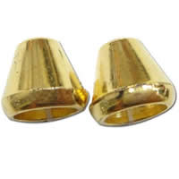aleación de zinc términal de cordón, cono, chapado en color dorado, libre de níquel, plomo & cadmio, 12x11mm, agujero:aproximado 3-3.7mm, Vendido por UD