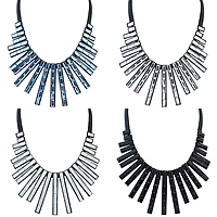 Fashion Statement Necklace, Zinc Alloy, with Acrylic, with 2.7Inch extender chain, plumbum black color plated, faceted nickel, lead & cadmium free, 60mm Approx 17.3 Inch 