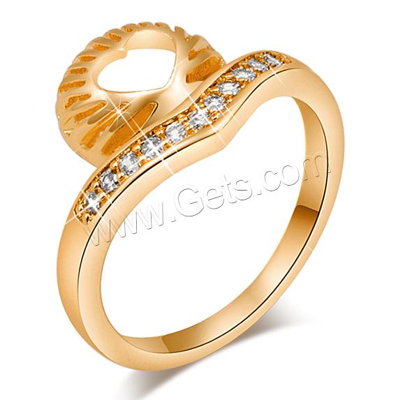 Gets® Finger Ring, Brass, 18K gold plated, different size for choice & with cubic zirconia, nickel, lead & cadmium free, 13mm, Sold By PC