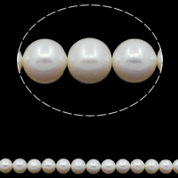 Round Cultured Freshwater Pearl Beads, natural, white, Grade AA, 9-10mm Approx 0.8mm Approx 15.7 Inch 