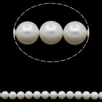 Round Cultured Freshwater Pearl Beads, natural, white, Grade AAA, 8-9mm Approx 0.8mm Approx 15.7 Inch 