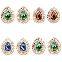 Crystal Rhinestone Earring, Zinc Alloy, with Crystal, stainless steel post pin, Teardrop, gold color plated, faceted & with rhinestone nickel, lead & cadmium free 