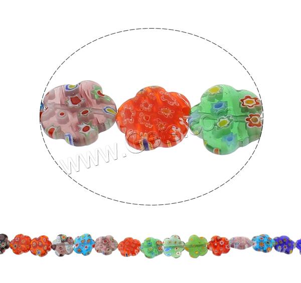 Millefiori Glass Beads, Flower, handmade, different size for choice, mixed colors, Hole:Approx 1mm, Length:Approx 14.5 Inch, Sold By Strand