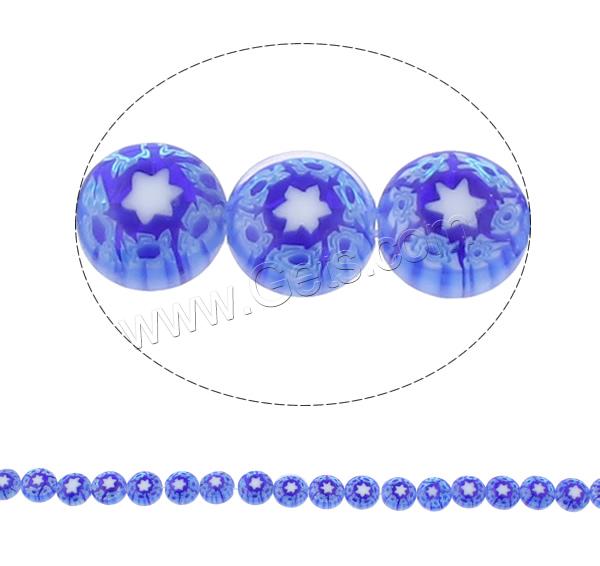 Millefiori Glass Beads, Flat Round, handmade, different size for choice, mixed colors, Hole:Approx 1mm, Length:Approx 14.5 Inch, Sold By Strand