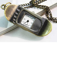 Watch Necklace, Zinc Alloy, Skateboard, antique bronze color plated, twist oval chain Approx 31 Inch 