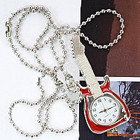 時計ネックレス, 亜鉛合金, ギター, レッド, 長さ:23 インチ, 売り手 ストランド