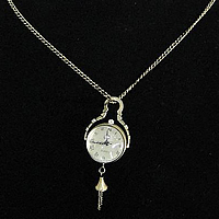 時計ネックレス, 亜鉛合金, とともに ガラス, ラウンド形, 青銅メッキ, ツイスト楕円 長さ:32 インチ, 売り手 ストランド