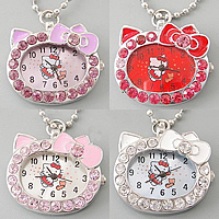 Watch Necklace, Zinc Alloy, Cat, plated, ball chain Inch 