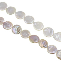 Coin Cultured Freshwater Pearl Beads, natural 19-20mm Approx 0.8mm Approx 15.7 Inch 