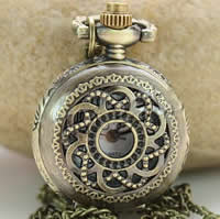 Collar De Reloj, aleación de zinc, con dial de aleación de cinc, Redondo aplanado, 26mm, longitud:aproximado 31 Inch, Vendido por Sarta