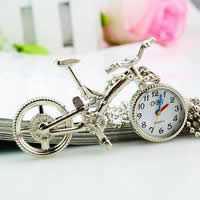 Watch Necklace, Zinc Alloy, with Glass, Bike, platinum color plated, ball chain Approx 23 Inch 