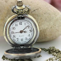 Watch Necklace, Zinc Alloy, with zinc alloy dial, Flat Round, 26mm Approx 31 Inch 