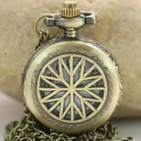 Watch Necklace, Zinc Alloy, Flat Round, 26mm Approx 31 Inch 
