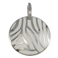 Enamel Stainless Steel Pendant, 304 Stainless Steel, Flat Round, original color Approx 