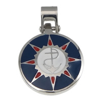 Enamel Stainless Steel Pendant, 304 Stainless Steel, Flat Round, multi-colored Approx 