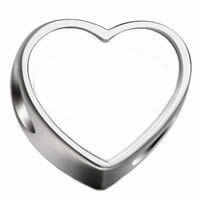925 Sterling Silber Perle, Herz, plattiert, keine, 15mm, Bohrung:ca. 4.8-5.2mm, verkauft von PC
