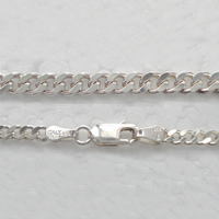 Sterling Silber Schmuck Halskette, 925 Sterling Silber, Kandare Kette, 3x4mm, Länge:19 ZollInch, verkauft von Strang