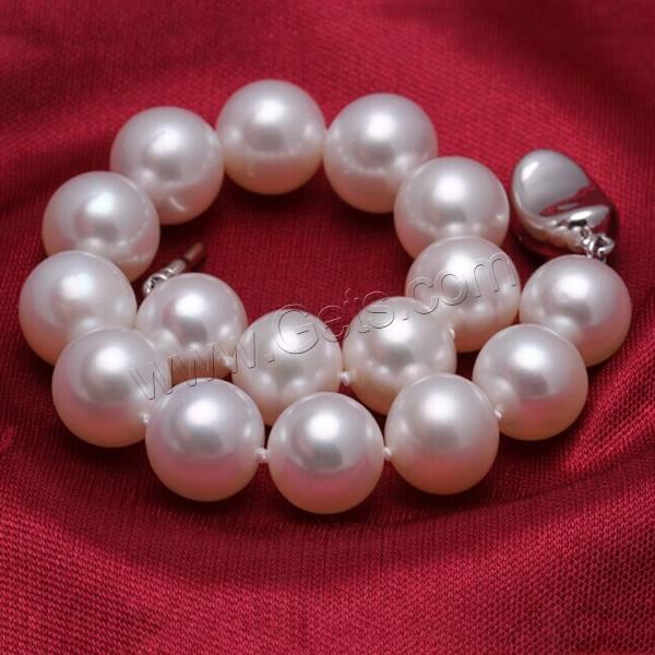 Bracelets de perles, perle d'eau douce cultivée, laiton Fermoir baïonnette, Rond, naturel, longueur différente pour le choix, plus de couleurs à choisir, 9-10mm, Vendu par brin