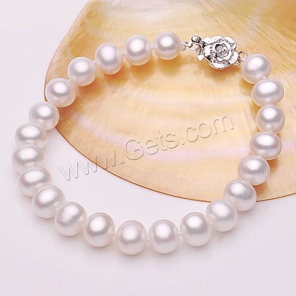 Cultured Freshwater Pearl Bracelets, brass box clasp, Potato, natural, different length for choice, more colors for choice, 8-9mm, Sold By Strand