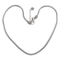 Пандора ожерелье цепь из нержавеющей стали, Нержавеющая сталь 316, Может быть скручены Open & различной длины для выбора, оригинальный цвет, 3 продается Strand