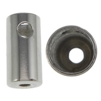 Stainless Steel End Caps, 304 Stainless Steel, Column, machine polishing, original color Approx 3mm, 1.4mm 