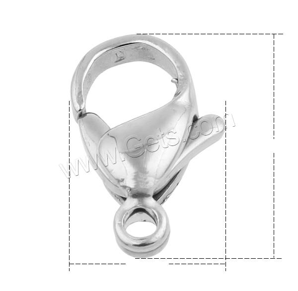 Stainless Steel Lobster Claw Clasp, 304 Stainless Steel, original color, Sold By PC