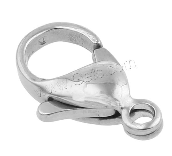 Stainless Steel Lobster Claw Clasp, 304 Stainless Steel, original color, Sold By PC