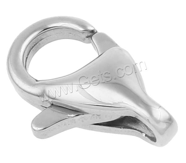 Stainless Steel Lobster Claw Clasp, different size for choice, original color, Sold By PC