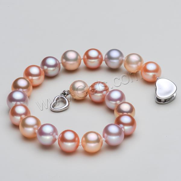Cultured Freshwater Pearl Bracelets, brass clasp, Round, natural, different size for choice, multi-colored, Length:Approx 7.5 Inch, Sold By Strand