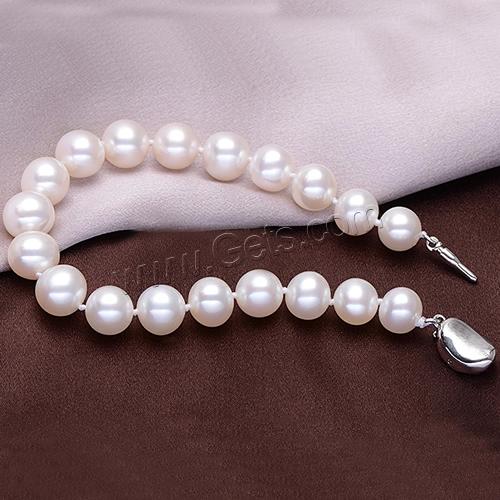 Cultured Freshwater Pearl Bracelets, brass bayonet clasp, Potato, natural, different length for choice, more colors for choice, 8-9mm, Sold By Strand