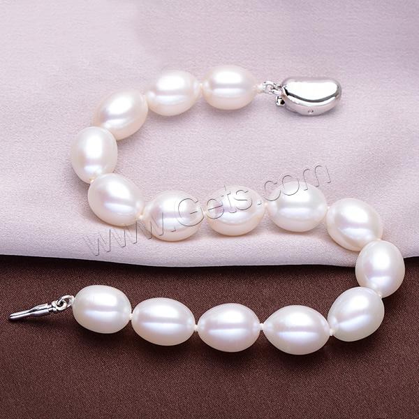 Cultured Freshwater Pearl Bracelets, brass bayonet clasp, Rice, natural, different length for choice, more colors for choice, 7-8mm, Sold By Strand