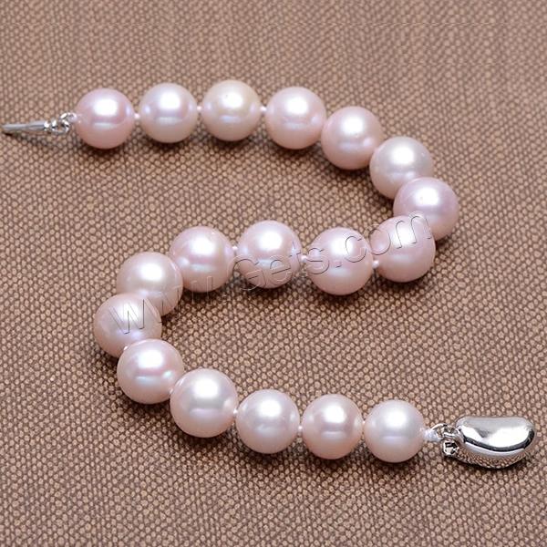 Cultured Freshwater Pearl Bracelets, brass bayonet clasp, Round, natural, different length for choice, more colors for choice, 9-10mm, Sold By Strand