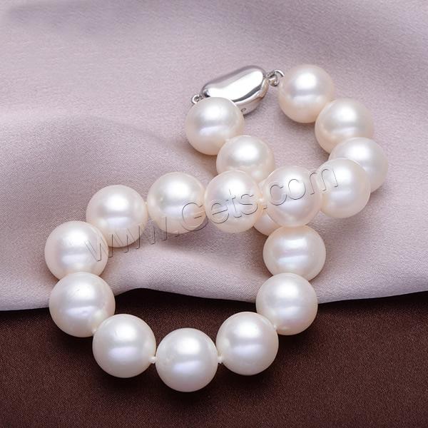 Cultured Freshwater Pearl Bracelets, brass bayonet clasp, Round, natural, different length for choice, more colors for choice, 10-11mm, Sold By Strand