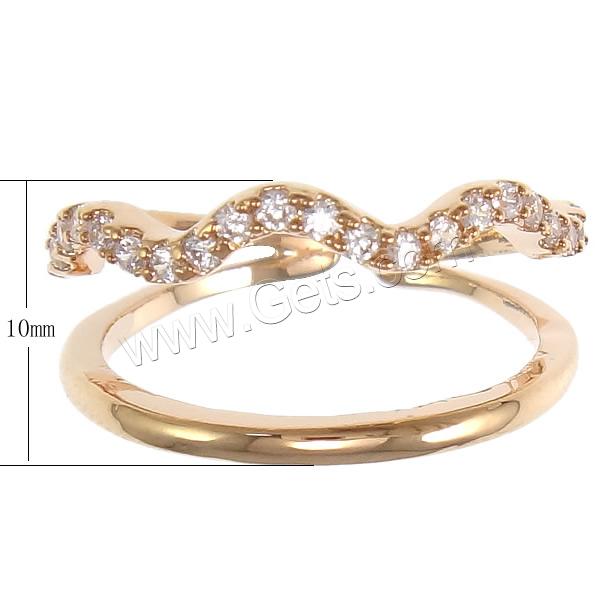 Cubic Zirconia Micro Pave Brass Finger Ring, plated, different size for choice & micro pave cubic zirconia, more colors for choice, 10mm, Sold By PC