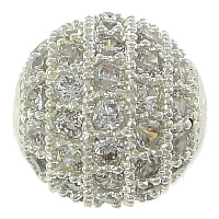 Cubic Zirconia Micro Pave Brass Beads, Round, plated, micro pave cubic zirconia Approx 2mm 